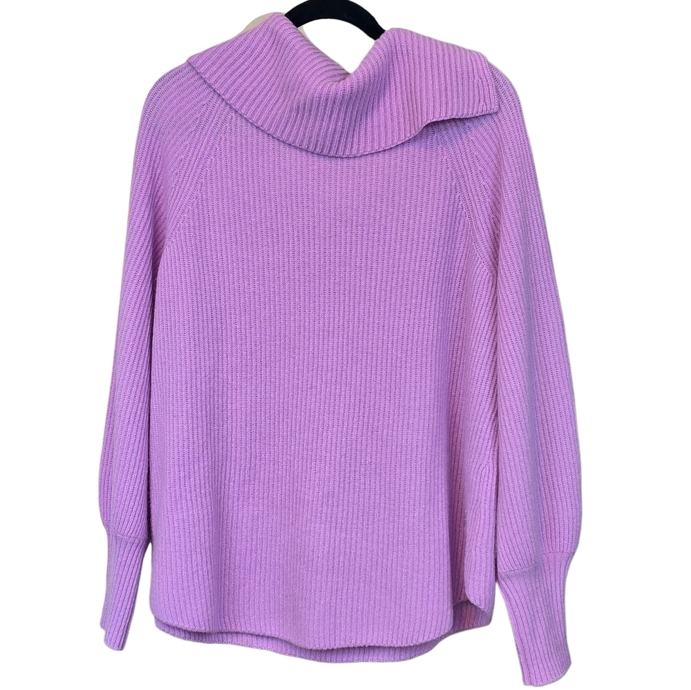 Soft Surroundings Tatiana Cowl Neck Oversized Cashmere Sweater Lilac Size Large - Picture 7 of 9
